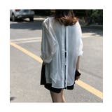 透け感が可愛いバックレスシアーシャツ 背中開き フロントボタン | maison de LATIR | 詳細画像4