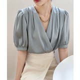 カシュクール風のデザインが特徴のVネックブラウス 上品 綺麗 | maison de LATIR | 詳細画像3