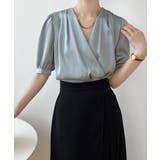 カシュクール風のデザインが特徴のVネックブラウス 上品 綺麗 | maison de LATIR | 詳細画像5