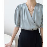 カシュクール風のデザインが特徴のVネックブラウス 上品 綺麗 | maison de LATIR | 詳細画像7