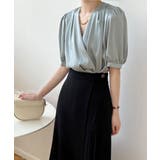 カシュクール風のデザインが特徴のVネックブラウス 上品 綺麗 | maison de LATIR | 詳細画像8