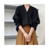 立体デザインが着るだけで大人の抜け感を作るコットンシャツ Vネック 飾りポケット | maison de LATIR | 詳細画像5
