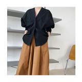 立体デザインが着るだけで大人の抜け感を作るコットンシャツ Vネック 飾りポケット | maison de LATIR | 詳細画像7