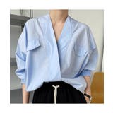 立体デザインが着るだけで大人の抜け感を作るコットンシャツ Vネック 飾りポケット | maison de LATIR | 詳細画像8