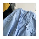 立体デザインが着るだけで大人の抜け感を作るコットンシャツ Vネック 飾りポケット | maison de LATIR | 詳細画像13