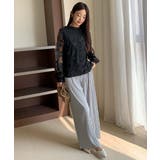 華やかな存在感を漂わせるフラワー刺繍レース長袖ブラウス ハイネック 裏地付き | maison de LATIR | 詳細画像4 