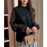 華やかな存在感を漂わせるフラワー刺繍レース長袖ブラウス ハイネック 裏地付き | maison de LATIR | 詳細画像6 