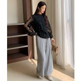 華やかな存在感を漂わせるフラワー刺繍レース長袖ブラウス ハイネック 裏地付き | maison de LATIR | 詳細画像9 