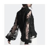 華やかな存在感を漂わせるフラワー刺繍レース長袖ブラウス ハイネック 裏地付き | maison de LATIR | 詳細画像10 