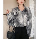 マーブル柄シアーシャツ シャツ トップス | maison de LATIR | 詳細画像18 