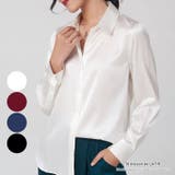 サテン素材でかっこよく着られる大人シャツ サテン オンオフ問わず使える | maison de LATIR | 詳細画像1