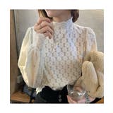 女性らしいレースデザインが映えるブラウス ハイネック シャツ | maison de LATIR | 詳細画像2 