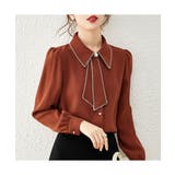 エレガントなバイカラーボウタイデザインブラウス 冬 外国風 | maison de LATIR | 詳細画像24 