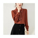 エレガントなバイカラーボウタイデザインブラウス 冬 外国風 | maison de LATIR | 詳細画像25 