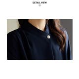 ボタンデザインが上品なスタンドネックシフォンブラウス 夏 夏 | maison de LATIR | 詳細画像5