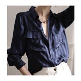 光沢感が上品なストライプデザイン長袖シャツ 秋 縦縞 | maison de LATIR | 詳細画像3