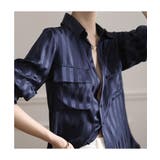 光沢感が上品なストライプデザイン長袖シャツ 秋 縦縞 | maison de LATIR | 詳細画像7