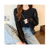 シフォン素材が女性らしいシャーリングブラウス 長袖 夏 | maison de LATIR | 詳細画像2