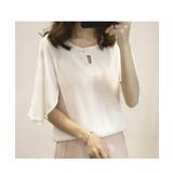 きれいめコーデと相性抜群のとろみスリットネックブラウス 上品 フレアスリーブ | maison de LATIR | 詳細画像4 