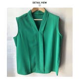 エレガントなコーデに仕上がるノースリーブシフォンブラウス Vネック 秋 | maison de LATIR | 詳細画像18