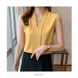 エレガントなコーデに仕上がるノースリーブシフォンブラウス Vネック 秋 | maison de LATIR | 詳細画像28