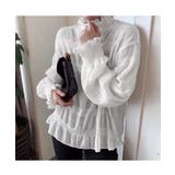 大人の可愛らしさを演出するシアーシャーリング長袖ブラウス プルオーバー 上品 | maison de LATIR | 詳細画像3