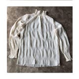 大人の可愛らしさを演出するシアーシャーリング長袖ブラウス プルオーバー 上品 | maison de LATIR | 詳細画像8