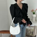 秋を華やかに彩る長袖フリルVネックブラウス トップス フレア | maison de LATIR | 詳細画像2