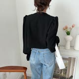 秋を華やかに彩る長袖フリルVネックブラウス トップス フレア | maison de LATIR | 詳細画像4