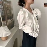 秋を華やかに彩る長袖フリルVネックブラウス トップス フレア | maison de LATIR | 詳細画像6