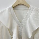 秋を華やかに彩る長袖フリルVネックブラウス トップス フレア | maison de LATIR | 詳細画像10