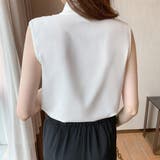 一枚で上品、重ねて今っぽくノースリーブシャーリングブラウス オフィス オフィスカ… | maison de LATIR | 詳細画像3 