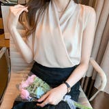 一枚で上品、重ねて今っぽくノースリーブシャーリングブラウス オフィス オフィスカ… | maison de LATIR | 詳細画像7 