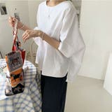 大人のこなれ感を演出するビッグシャツ 半袖 サイドスリット | maison de LATIR | 詳細画像3 