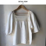 ナチュラルな可愛さを引き出すレース切り替えスクエアネックブラウス プルオーバー … | maison de LATIR | 詳細画像6 