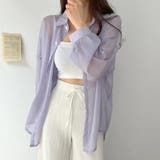 ライトパープル | 長袖シアーシャツ 長袖 シャツ | maison de LATIR