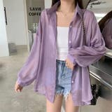 パープル | 長袖シアーシャツ 長袖 シャツ | maison de LATIR