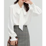 バルーン袖が女性らしいボウタイリボンブラウス 長袖 リボン | maison de LATIR | 詳細画像4