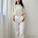 上品さと可愛さをそなえたノーカラーピンドット柄ブラウス 長袖 冬 | maison de LATIR | 詳細画像8 