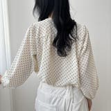 上品さと可愛さをそなえたノーカラーピンドット柄ブラウス 長袖 冬 | maison de LATIR | 詳細画像11 