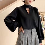 華やかさときちんと感をあわせたボウタイブラウス 上品 パフスリーブ | maison de LATIR | 詳細画像3