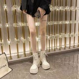 カジュアルすぎずハードすぎない絶妙なデザインの太ヒールレースアップブーツ | maison de LATIR | 詳細画像2 