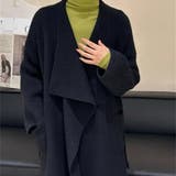 ブラック | 夏 夏のスタイリングを格上げしてくれるロングニットカーディガン 羽織 | maison de LATIR