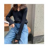 シンプル細見えvネックリブニットトップス レディース カーディガン | maison de LATIR | 詳細画像2