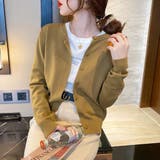 カーキー | 着回し力に感動!クルーネックニットカーディガン カラー展開 カーデ | maison de LATIR