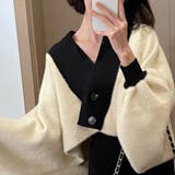 大人可愛いふわふわモヘアタッチのショート丈ボリュームスリーブカーディガン | maison de LATIR | 詳細画像2