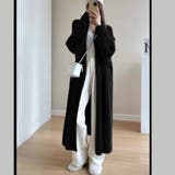 ブラック | シャギーニットあったかふわふわロングカーディガン カーディガン ロングカーディガン | maison de LATIR