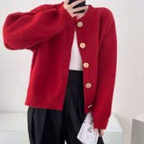 ルーズなスリーブと大きめのボタンが大人こなれ感を演出するニットカーディガン | maison de LATIR | 詳細画像9