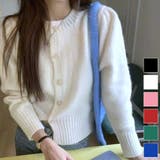 大人可愛いハート型ボタンがアクセントショート丈ルーズニットカーディガン | maison de LATIR | 詳細画像1 