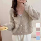 ゆったりシルエットのVネックカーディガン カーディガン 厚めカーディガン | maison de LATIR | 詳細画像1